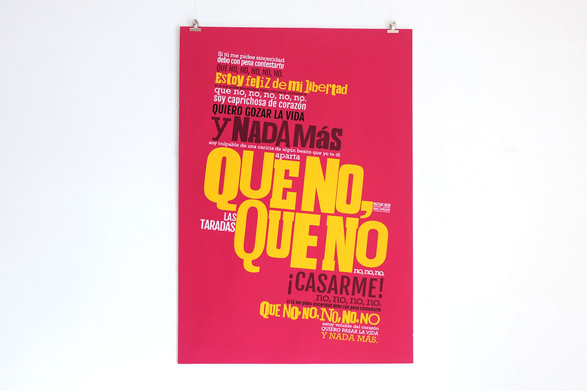 Panel tipografía y expresión. Trabajo de Matías Beni.