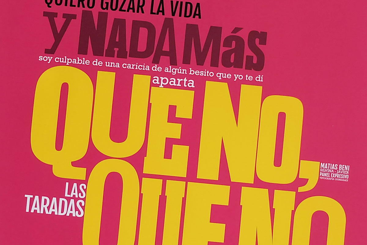 Panel tipografía y expresión. Trabajo de Matías Beni.
