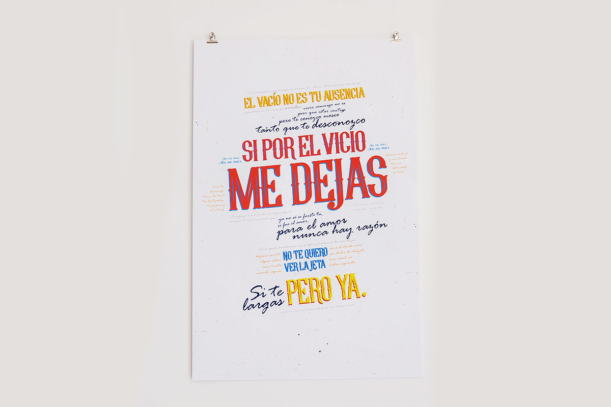 Panel tipografía y expresión. Trabajo de David González.