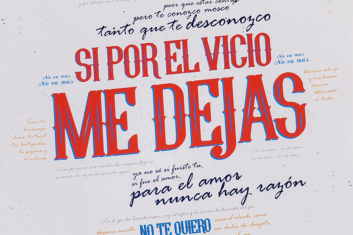 Panel tipografía y expresión. Trabajo de David González.