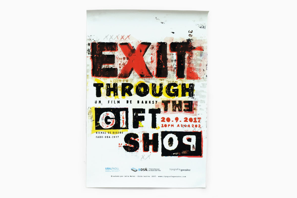 Afiche Cine & Diseño. Trabajo de Julia Malone.