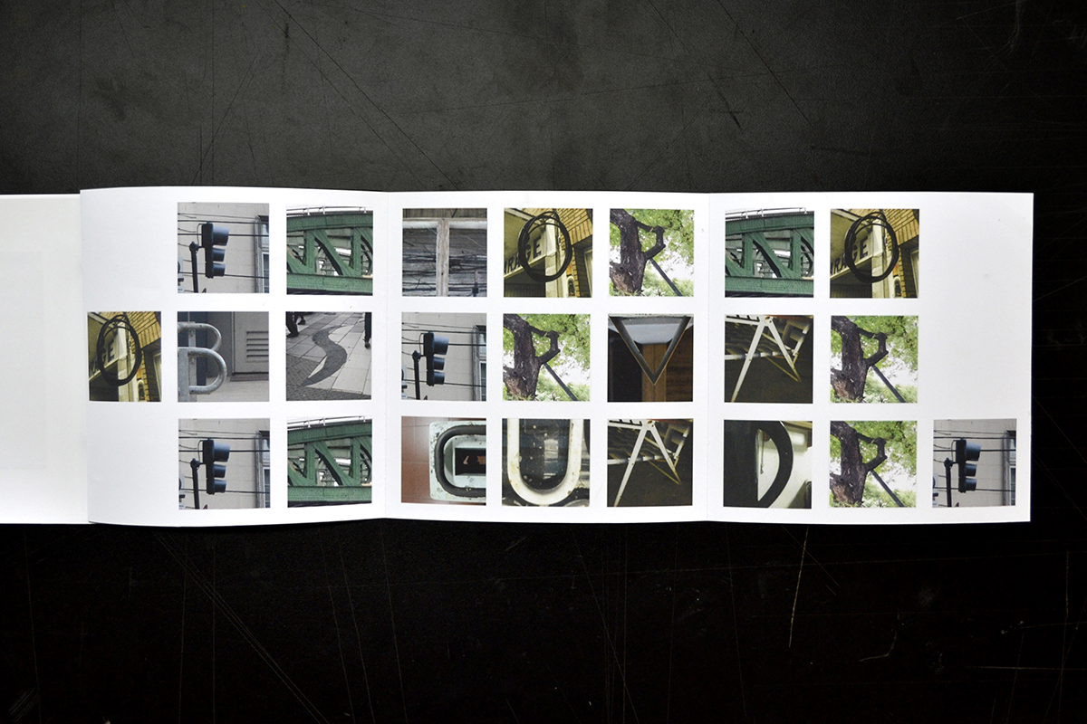 Tipografía en el entorno. Trabajo de Milagros Bazzan, Aldana Leiva, Johanna Poloni y Antonella Schembari.