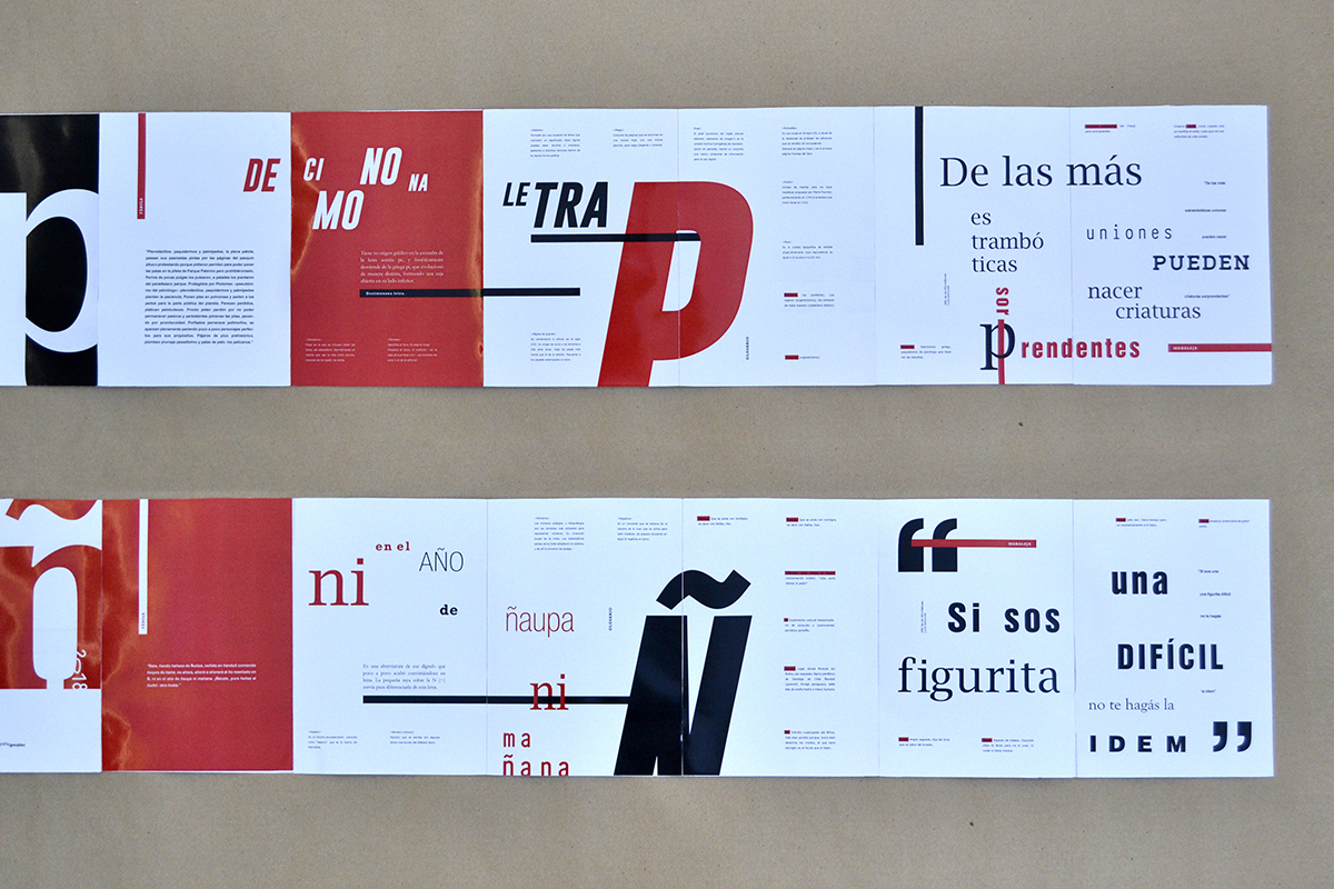 La letra desplegada. Trabajo de Natalia Pijuan.
