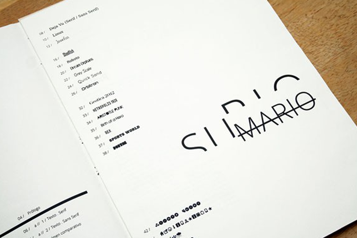 Catálogo Tipográfico. Trabajo de Julieta Scordo.