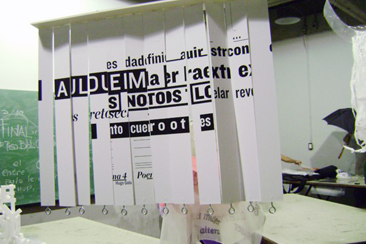 Tipografía en el espacio. Trabajo de Adrián Cattarello.